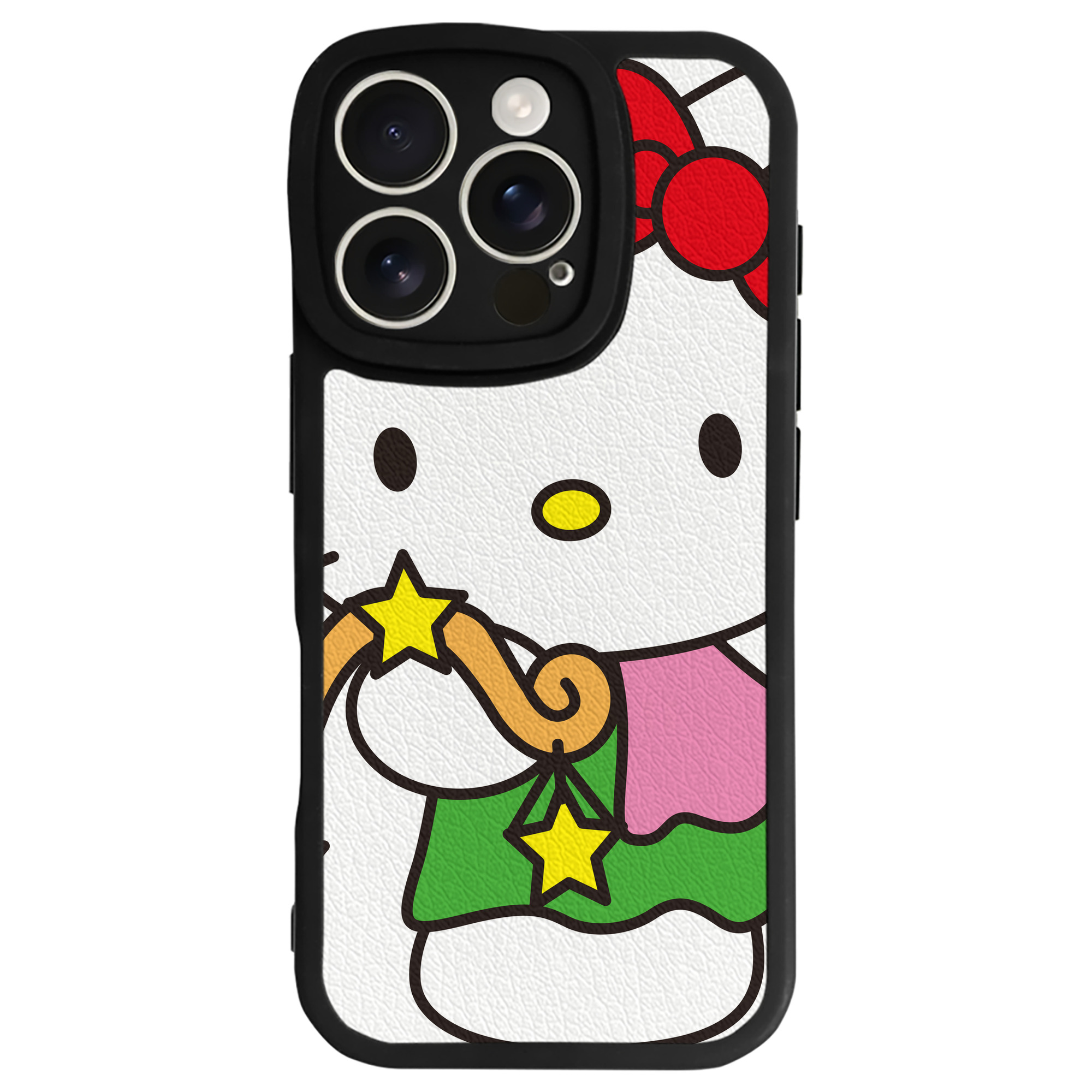 （画像用） Hello Kitty ハローキティ 【iPhone 16シリーズ対応】シリコンスマホケース（レザー調） 材質：シリコン